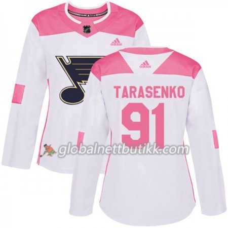 St. Louis Blues Hockeydrakt Vladimir Tarasenko 91 2017-2018 Hvit Rosa Fashion Adidas Authentic - Dame